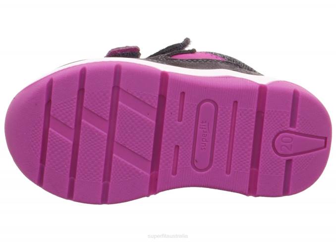 Superfit Grey/Pink Babies COOPER - Sneakers low with Velcro Fastener Z6Z8367