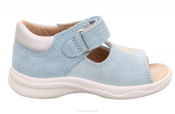 Superfit Light Blue/Silver Babies POLLY - Sandal with Velcro Fastener Z6Z8186