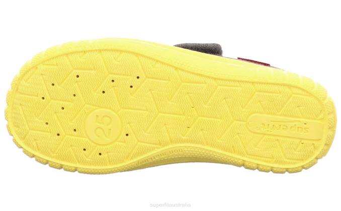 Superfit Grey/Yellow Babies BILL - Slipper with Velcro Fastener Z6Z869